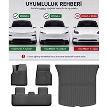 Li Parts Tesla Model Y Standart ve Model Y Juniper 2025+ Uyumlu Premium Tpe Havuzlu Paspas 4'lü Set Kokusuz