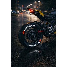 Baghes Hankook Motosiklet ve Otomobil Araç 3D Oto Lastik Yazısı 4 Adet Sticker Arma Seti