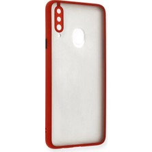 Dimeles Mey Ithalat®  Samsung Galaxy A20S Kılıf Montreal Silikon Kapak - Kırmızı