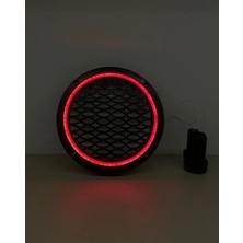 foxus kırmızı 20 cm ışıklı hoparlör kapağı  parklak abs