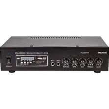 Rose FR-2001W 80 Watt Trafolu Mağaza Anfisi 2 Mikrofon Girişli Mp3, Bluetooth, Sd Kart, Kumandalı