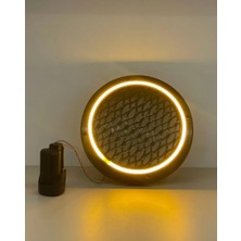 foxus turuncu amber rengi 20 cm ışıklı hoparlör kapağı  parklak abs