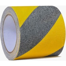 Sturdy 10 cm (100MM) 25 Metre Sarı Siyah Zemin Kaydırmaz Bant, Merdiven Kaydırmaz Bant