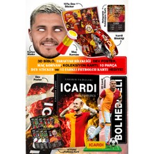 Parodi Yayınları Icardi Futbolcu Kitabı - Özel Koleksiyon Hediye Seti - Bileklik, Maske, 3D Biblo, Dev Poster, 10 Kart ve Dev Sticker