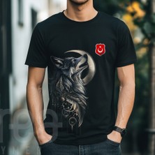 Creaeymer Kurt Börü Tasarımlı Siyah Bisiklet Yaka Tişört
