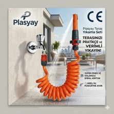 Plasyay Spiral Balkon Veranda Teras Araç Yıkama  Ayarlı Lans (Nozul) Başlıklı Setler
