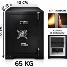 U.S.F Ev ve Ofis İşyeri Büro Tipi Altın Nakit Silah Ziynet Evrak Kıymetli Eşya Güvenli Anahtarlı Çelik Para Kasası 55 cm 65 kg