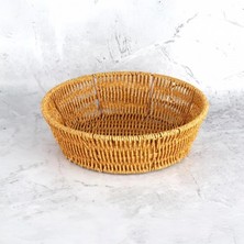 MİEN Mien Yuvarlak Rattan Ekmek Sepeti