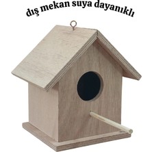 Değerli Hobi Ahşap Kayın Kuş Yuvası Kuş Evi Dış Mekan Suya Dayanıklı 15 x 15 x 21 cm