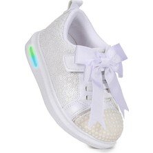 Kiko Kids Janes Işıklı Cırtlı Fiyonk Kız Bebek Spor Ayakkabı