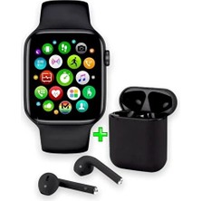 Akıllı Saat L800 ve Airpods I12 Kablosuz Kulaklık Siyah Set