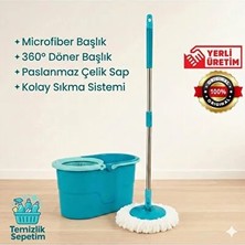 Pratik Temizlik Seti, Döner Başlıklı, Sıkma Sistemli, Kolay Kullanım