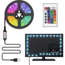 Esranın Dünyası Tv ve Pc Arkası Rgb Şerit LED Işık Seti - 3 Metre, USB Girişli, Kumandalı, 352 Renk Seçeneği, IP20 Iç Mekan, 4W Düşük Enerji Tüketimi CT4566