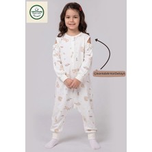 Cantoy Pazen Çıtçıtlı Çıkarılabilir Kollu Bebek Çocuk Uyku Tulumu 1.0 Tog %100 Pamuk Natural