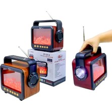 Fepe FP-337-S Radyo Ahşap Retro Orta Boy Bluetooth Bağlantılı Usb/tf/bt/mp3 Şömineli Güneş Enerjili