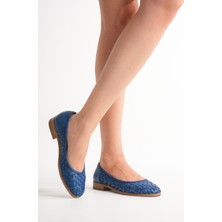 Analin Shoes Kadın Hakiki Deri Örgü Detaylı Babet