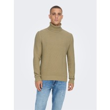 Only & Sons Onstuck 7 Roll Neck Knit Erkek Bej Kazak - 22022595