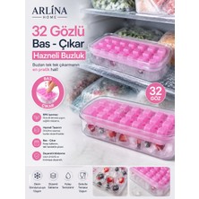 32 Gözlü Bas Çıkar Buz Kalıbı Pembe