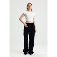 Rose Arya Siyah Kirli Paça Pantolon
