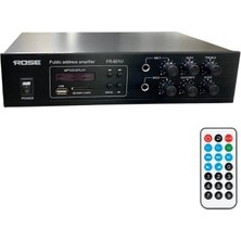 Rose FR-601U 100 Watt 2 Trafolu Mono Anfi Mp3, Bluetooth, Sd Kart 2 Mikrofon Girişli Kumandalı