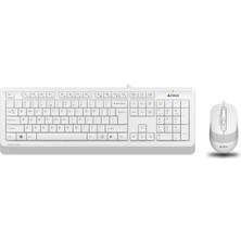 Binbir Göz Bilgisayar A4 Tech F1010 Kablolu USB Standart Beyaz Q Klavye+Mouse
