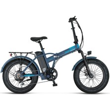 Mosso Lunara-Rr Elektrikli Katlanır Bisiklet 420H Md 20 Jant 7 Vites Tasman Mavi Mavi