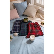 Pijahane 3’lü Ekose Pijama Altı Set - Yeşil Lacivert Ekose Desenli , Lacivert Ekose Desenli I & Kırmızı Ekose Desenli Pijama Altı
