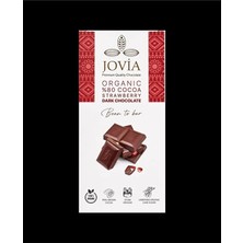 Jovia Organik %80 Kakao Çilekli Çikolata