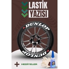 Baghes Dunlop Motosiklet ve Otomobil Araç 3D Oto Lastik Yazısı Sticker Arma Seti – 8 Adet