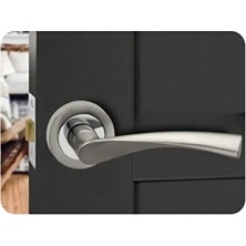 Yuvarlak Paslanmaz Çelik Kapı Kolu, Nikel Saten, Banyo ve Wc Için Uygun