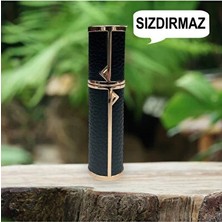 Şık Siyah Mini Dökülebilir Seyahat Parfüm Şişesi, Taşınabilir ve Deri Kapakli