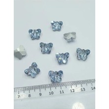 Mavi Kristal Taşlar, Delikli Kelebek, 14 Mm, 100 Adet, Takı ve El Sanatları Için