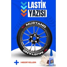 Baghes Mustang Motosiklet ve Otomobil Araç 3D Oto Lastik Yazısı Sticker Arma Seti – 8 Adet