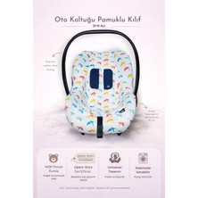 Ubeybi Pamuklu Bebek Oto Koltuğu Kılıfı - Oeko-Tex Sertifikalı Universal Puset Kılıfı Terletmez