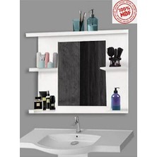 Beyaz Lavabo Aynası ve Düzenleyici Dolap 46X65 Cm, Şık ve Fonksiyonel Tasarım