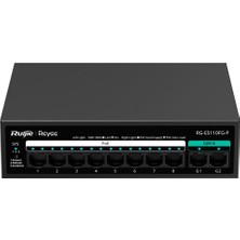 Binbir Göz Bilgisayar Ruıjıe Reyee RG-ES110FG-P 8 Port 10/100 8 Port Poe 2 Port Gıgabıt Uplınk 110W Yonetılemez Desktop Swıtch