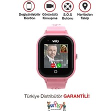 Çocuk Akıllı Saat Gps, Çoklu Görüntülü Görüşme, Güvenli Alan, Pembe Renk