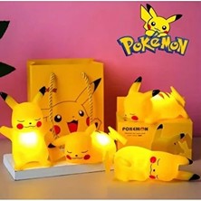 Renkli LED Işıklı Pokémon Pikachu Karakter Gece Lambası Çocuk Odası Süsü
