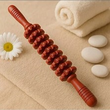 Ahşap 9 Tekerlekli Masaj Aleti, Bel, Bacak ve Selülit Yumuşatıcı