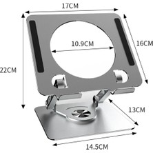 360 Derece Dönebilen Yükseltilmiş Masaüstü Ayarlanabilir Metal Tablet Standı