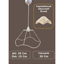 Dalgalı Avize Teli, Beyaz Statik Boyalı, Iskelet ve Duy Takımı Dahil