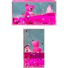 Ylz Yüzen Ayıcık Sulu Dekoratif Obje Pembe Işıltılı