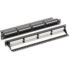 Binbir Göz Bilgisayar Ager AC-611-24E 8P8C,LSA,ALTIN Kontak 24 Port Cat6 Dolu 1u Zırhsız Patch Panel
