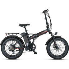 Mosso Lunara-Rr Elektrikli Katlanır Bisiklet 420H Md 20 Jant 7 Vites Mat Siyah Kırmızı