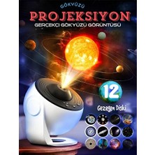 Esdiva Butik Hd 12 Film Disk Galaksi Projektörü Yıldızlı Gökyüzü ve Gece Lambası ile Eğlenceli Atmosfer