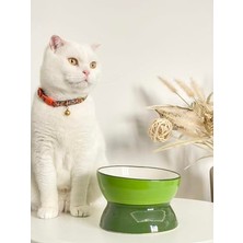 Esranın Dünyası Seramik Kedi ve Köpek Mama Su Kabı Luna Model (Yeşil)