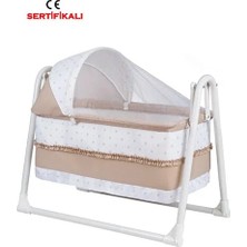Kahverengi Portatif Bebek Beşiği, Sallanabilir ve Kullanışlı Sepet Beşik Seçeneği