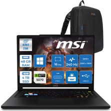 Msi Raider 16 Hx B2WGX-018TR Intel Core Ultra 9 275HX 48GB Ddr5 4tb SSD RTX5070 12GB 115W Windows 11 Home 16" QHD+(2560X1600) 240Hz OLED Oyuncu Bilgisayarı 018TRH08 + Zetta Çanta