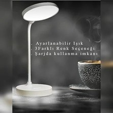 Şık ve Sade Dokunmatik Şarjlı Masa Lambası, Beyaz Renk Seçeneğiyle Fonksiyonel Aydınlatma