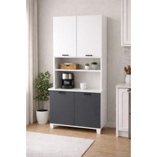 Lale 207 cm Çok Amaçlı Dolap Antrasit/beyaz